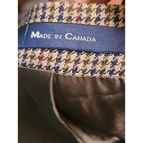 Vtg Chaps Ralph Lauren Blazer Mens 44R Houndstooth Silk Wool Sportscoat Canada - Picture 10 of 16